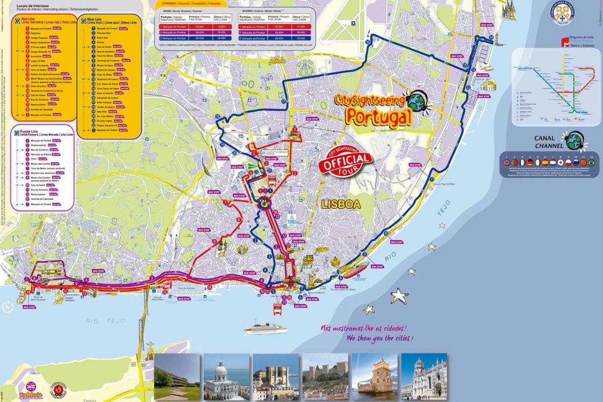 Лиссабон обзорная автобусная карте