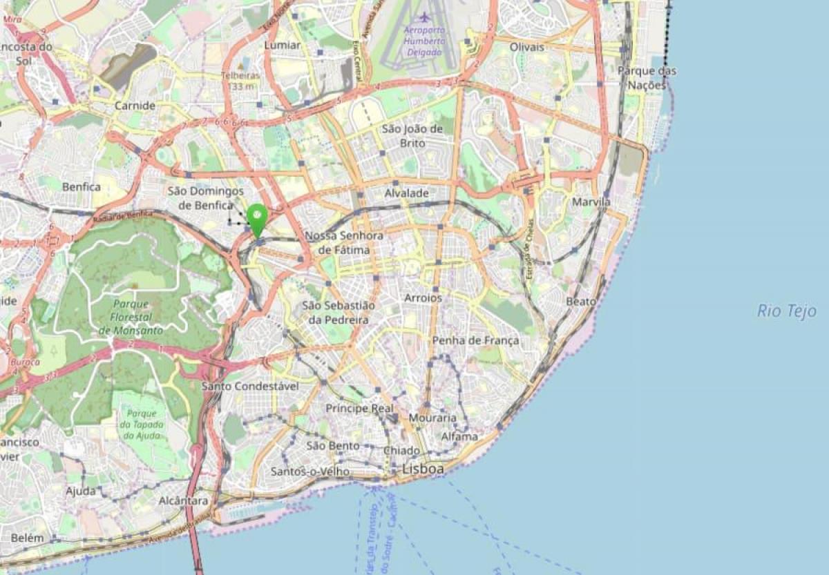 карта Лиссабона автовокзал сете Риос 