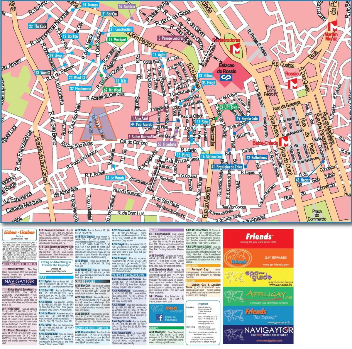 карта гей-карте Лиссабона
