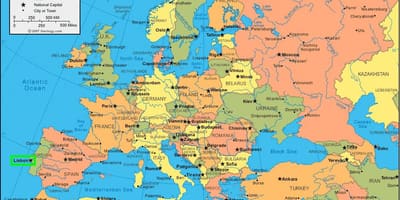 Лиссабон Португалия на карте Европы