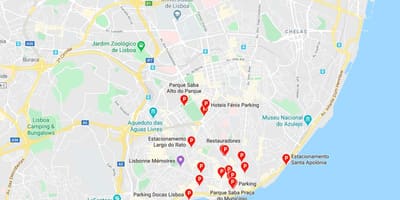 Карта Лиссабона парковка 