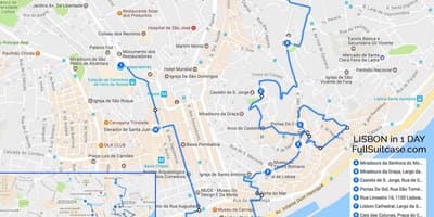 Пешеходная экскурсия по Лиссабону карте
