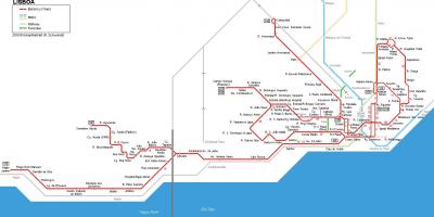 Лиссабонский трамвай карте