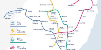 Карта метро в Лиссабоне
